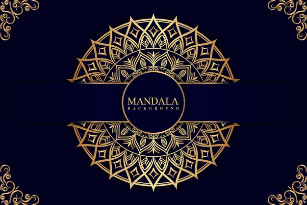 Fondo de mandala de lujo con color dorado Vector PremiumxDxA