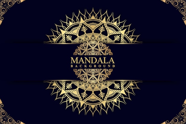 Fondo de mandala de lujo con color dorado Vector PremiumxDxA