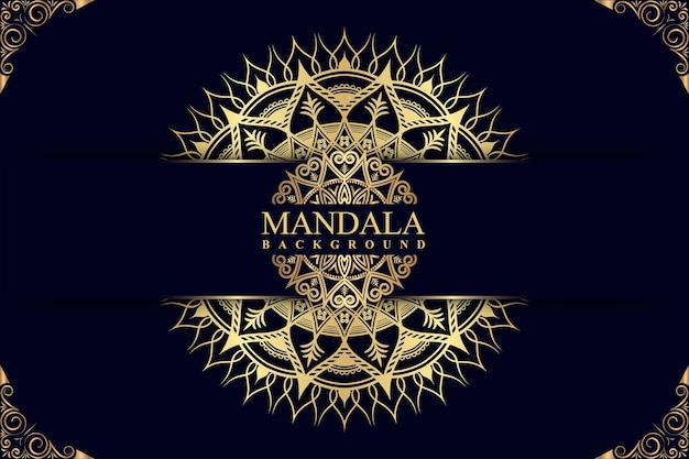 Fondo de mandala de lujo con color dorado vector premiumxdxa