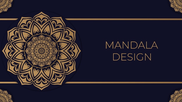 Fondo de mandala de lujo con color dorado