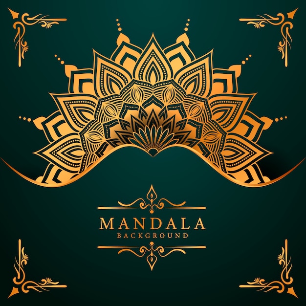 Fondo de mandala de lujo en color dorado