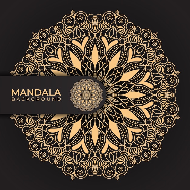 Fondo de mandala de lujo con color dorado