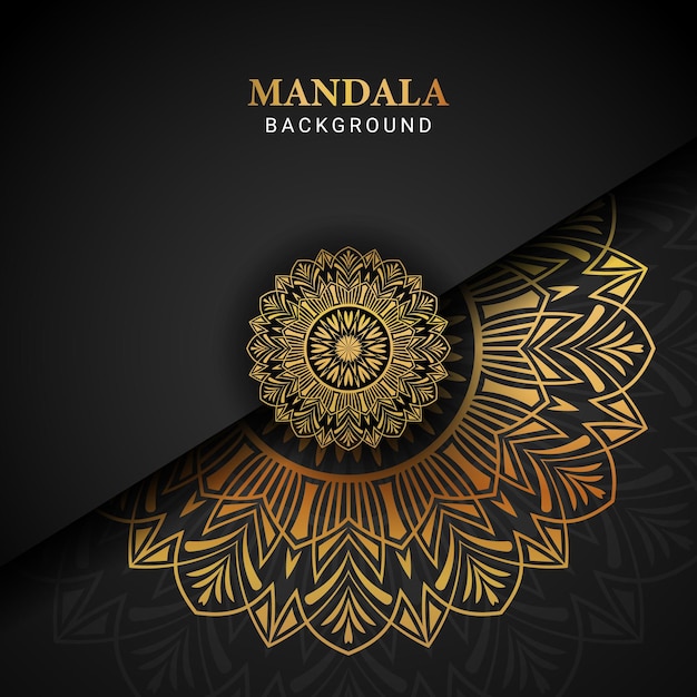 Fondo de mandala de lujo con color dorado