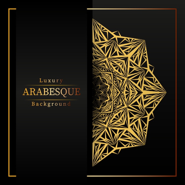 Fondo de mandala de lujo creativo con decoración arabesca dorada