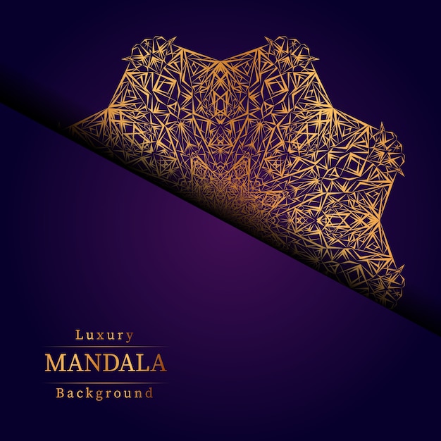 Fondo de mandala de lujo creativo con dorado.
