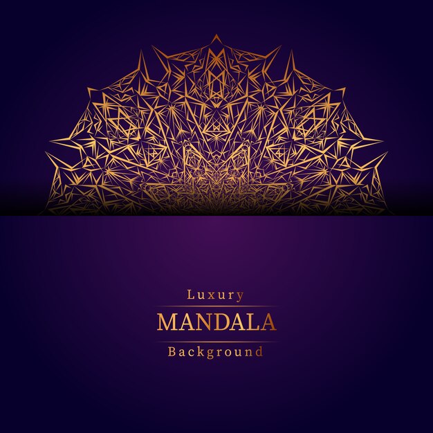 Fondo de mandala de lujo creativo con dorado.