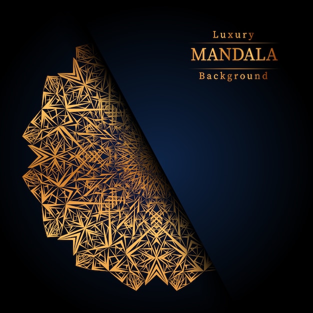 Fondo de mandala de lujo creativo con dorado.
