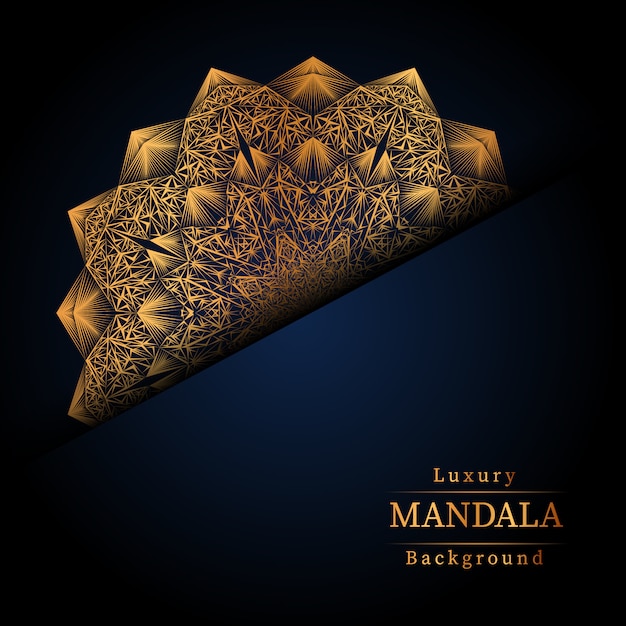 Fondo de mandala de lujo creativo con dorado.
