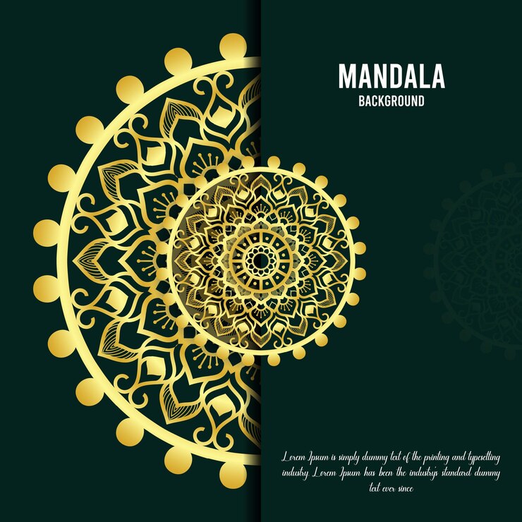 Fondo de mandala de lujo creativo con forma dorada