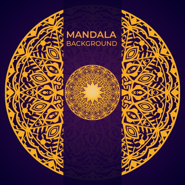 Fondo de mandala de lujo creativo con patrón arabesco dorado