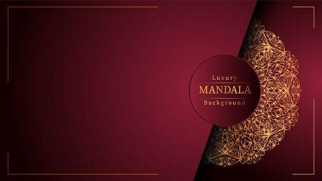 Fondo de mandala de lujo creativo con vector de patrón arabesco dorado