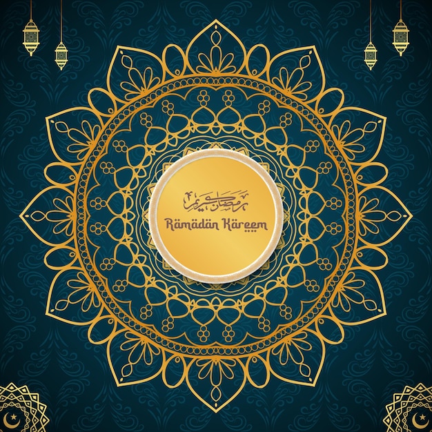 Vector fondo de mandala de lujo con decoración arabesca dorada estilo árabe islámico oriental
