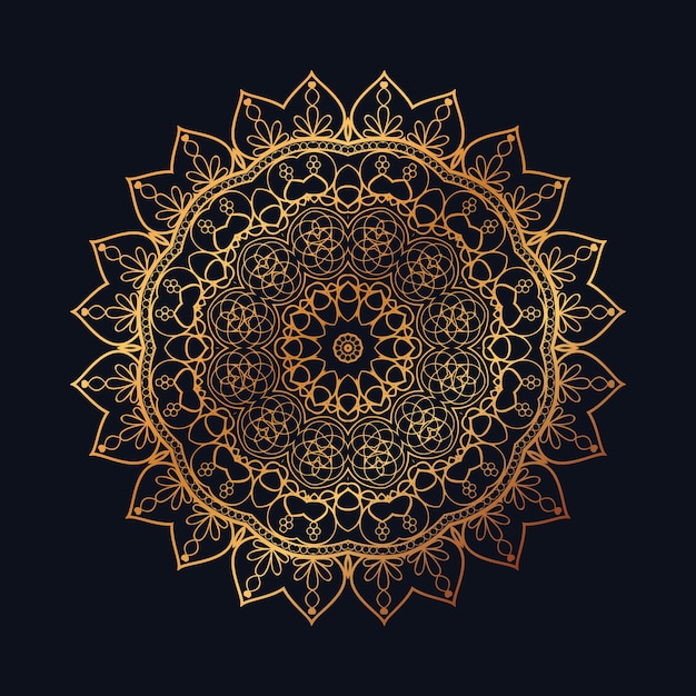 Fondo de mandala de lujo con decoración arabesca dorada estilo árabe islámico oriental