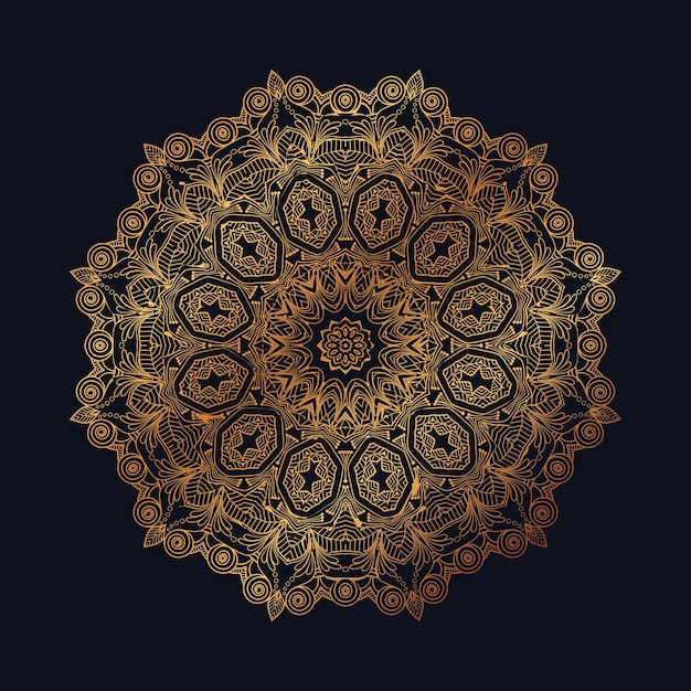 Fondo de mandala de lujo con decoración arabesca dorada estilo árabe islámico oriental