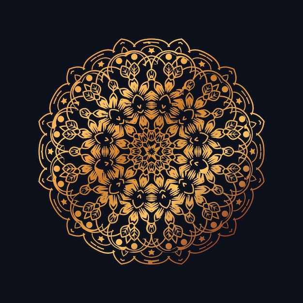 Fondo de mandala de lujo con decoración arabesca dorada estilo árabe islámico oriental