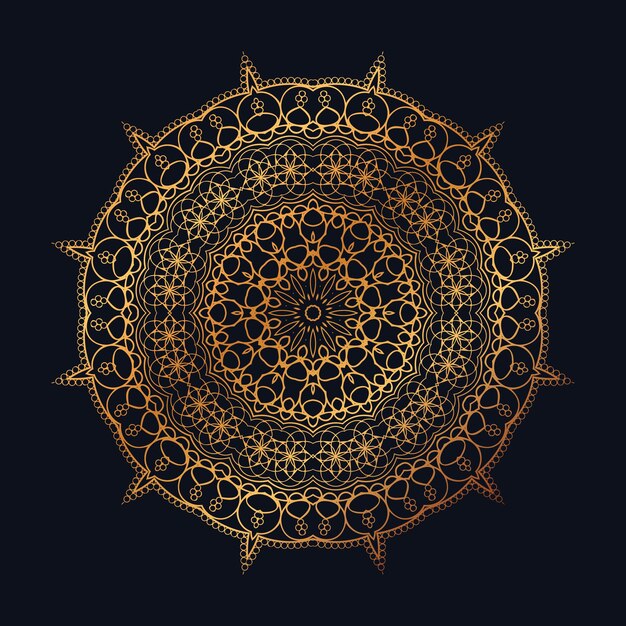 Fondo de mandala de lujo con decoración arabesca dorada estilo árabe islámico oriental