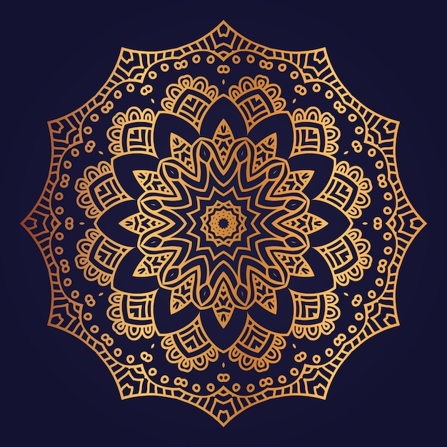 Fondo de mandala de lujo con decoración arabesca dorada estilo árabe islámico oriental