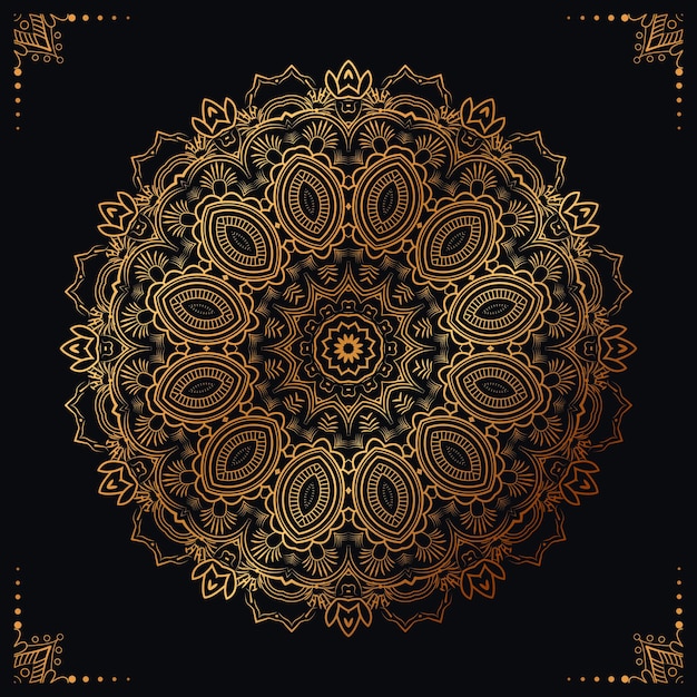 Fondo de mandala de lujo con decoración arabesca dorada estilo árabe islámico oriental