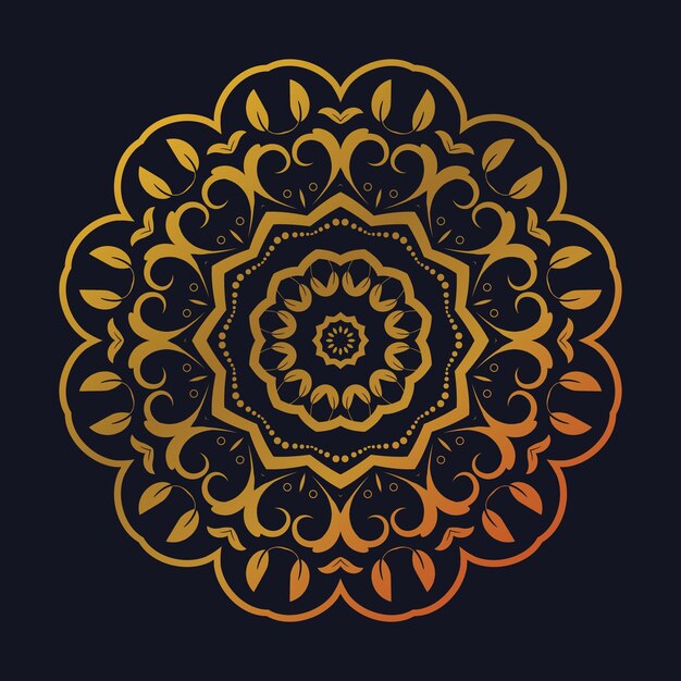 Fondo de mandala de lujo con decoración arabesca dorada estilo árabe islámico oriental