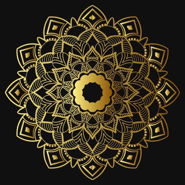 Fondo de mandala de lujo con decoración dorada