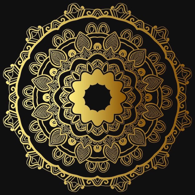 Fondo de mandala de lujo con decoración dorada
