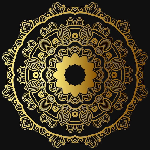 Fondo de mandala de lujo con decoración dorada