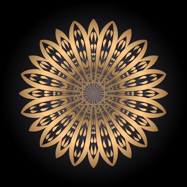 Fondo de mandala de lujo con decoración dorada