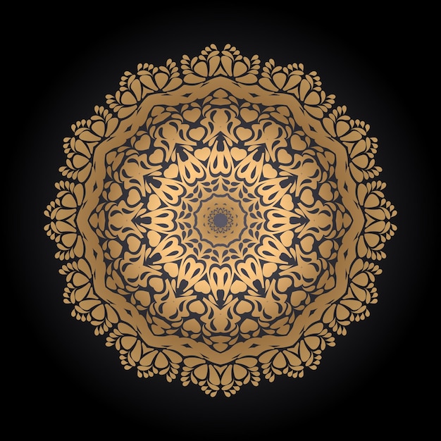 Vector fondo de mandala de lujo con decoración dorada