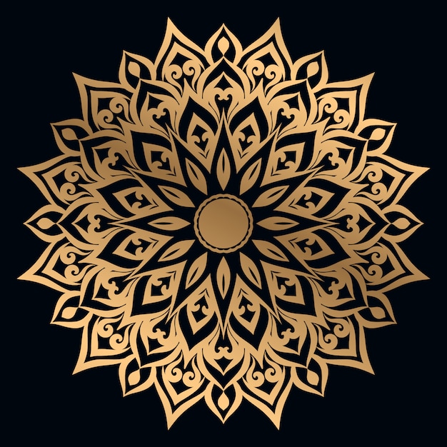 Vector fondo de mandala de lujo con diseño arabesco dorado estilo árabe oriental