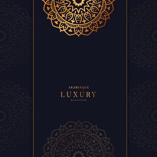 Vector fondo de mandala de lujo con diseño arabesco dorado estilo islámico árabe