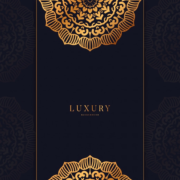 Vector fondo de mandala de lujo con diseño arabesco dorado estilo oriental islámico árabe