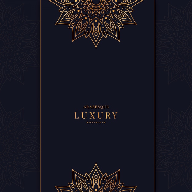Vector fondo de mandala de lujo con diseño arabesco dorado estilo oriental islámico árabe