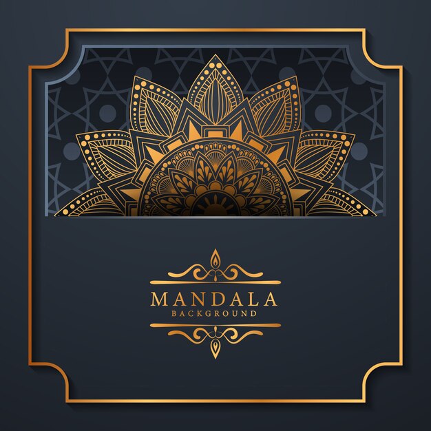 Fondo de mandala de lujo con diseño arabesco dorado