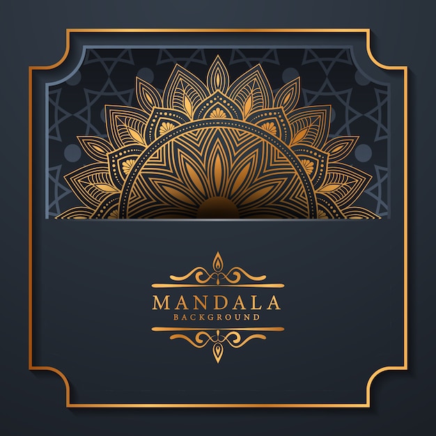 Fondo de mandala de lujo con diseño arabesco dorado