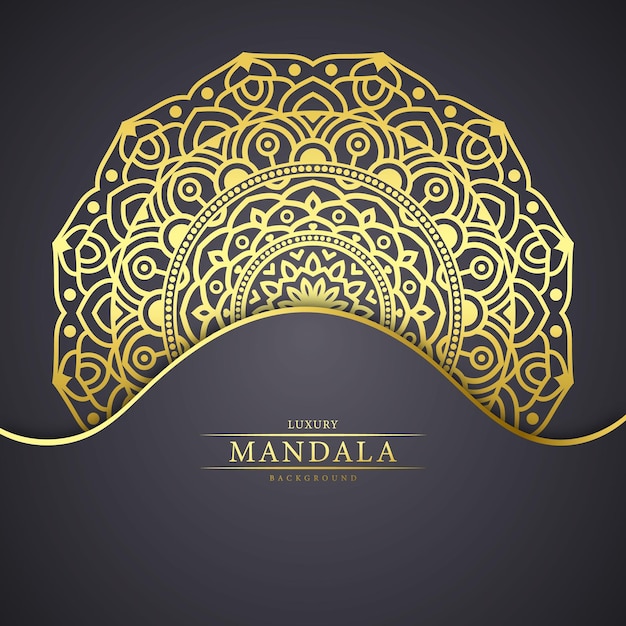 Vector fondo de mandala de lujo. diseño de mandala ornamental de color dorado.