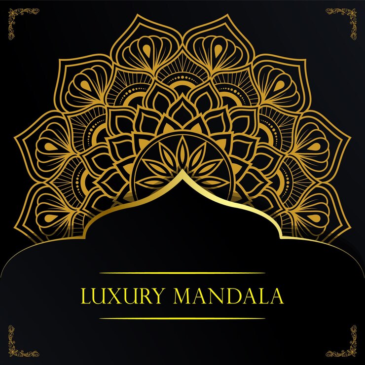 Fondo de mandala de lujo con diseño ornamental en mandala de color dorado