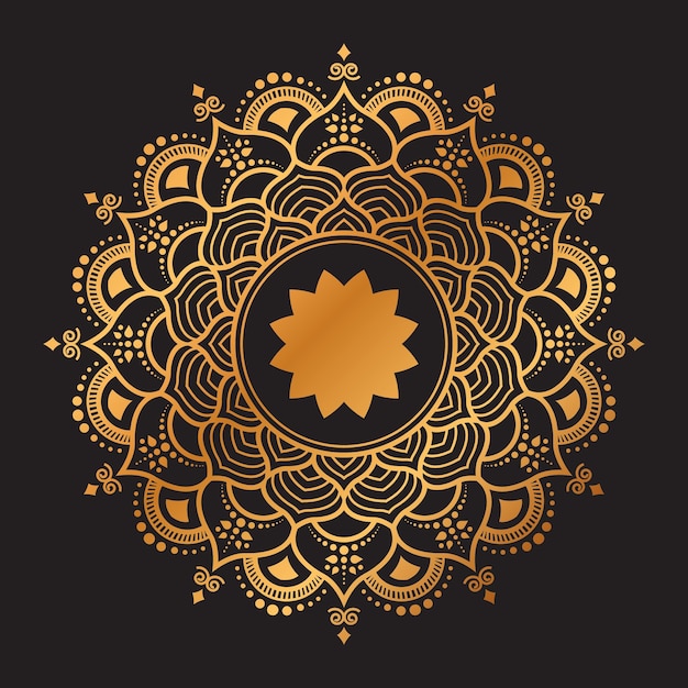Fondo de mandala de lujo dorado Diseño vectorial