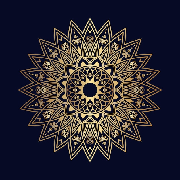 Fondo de mandala de lujo con dorado