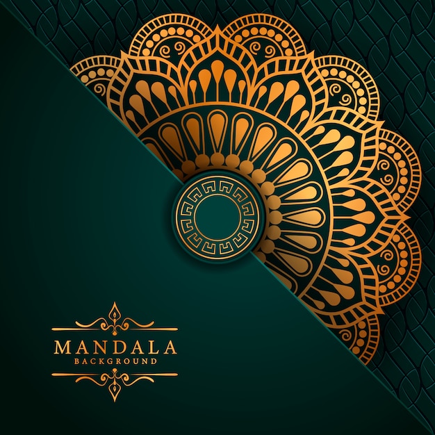 Vector fondo de mandala de lujo con elegante arabesco dorado