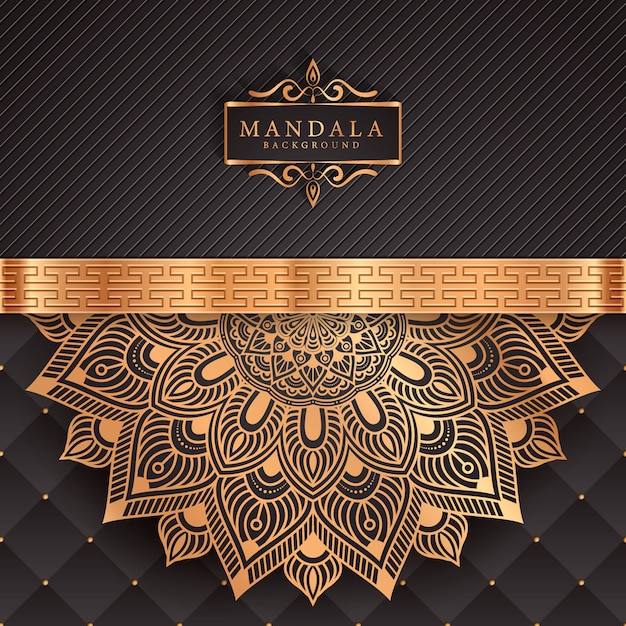 Fondo de mandala de lujo con estilo arabesco dorado estilo oriental