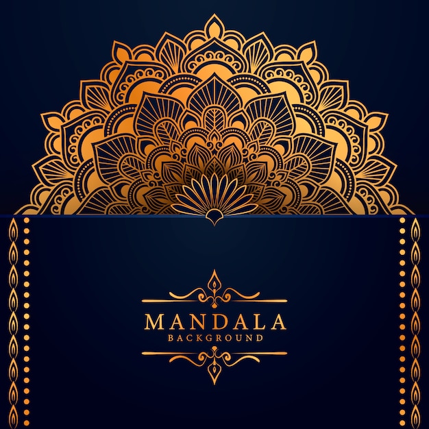 Fondo de mandala de lujo con estilo arabesco dorado estilo oriental