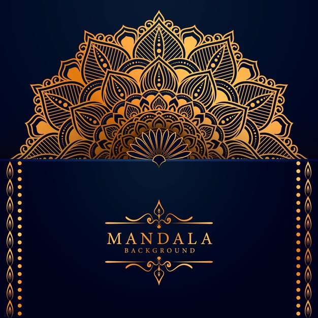 Fondo de mandala de lujo con estilo arabesco dorado estilo oriental