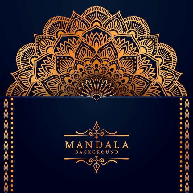 Fondo de mandala de lujo con estilo arabesco dorado estilo oriental