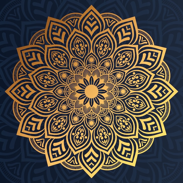 Fondo de mandala de lujo con estilo arabesco dorado premium