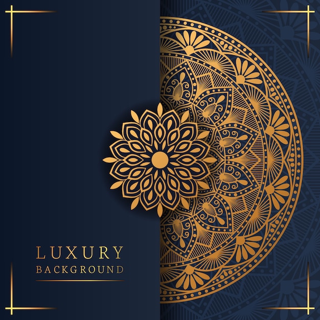 Fondo de mandala de lujo con estilo arabesco dorado premium