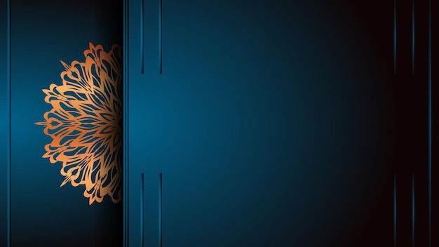 Fondo de mandala de lujo estilo arabesco ornamental Con patrón de arabesco dorado Estilo Ornamento de mandala decorativo para folleto impreso Portada de cartel Tarjeta de invitación