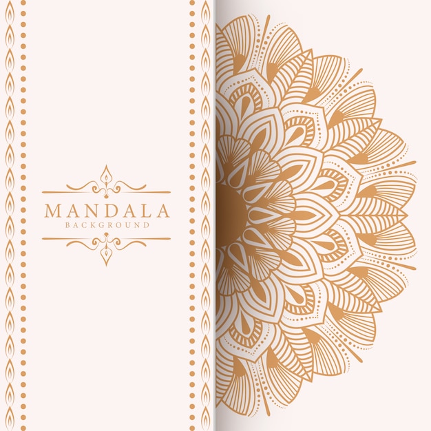 Fondo de mandala de lujo para invitación de boda de portada de libro