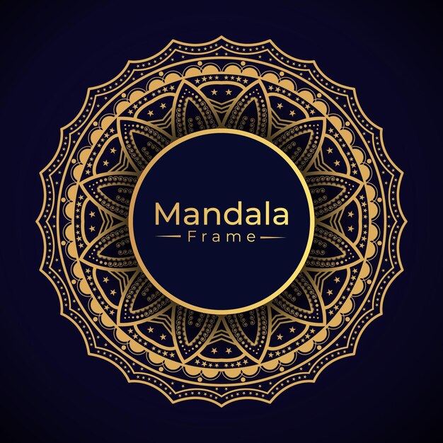 Fondo de mandala de lujo con marco