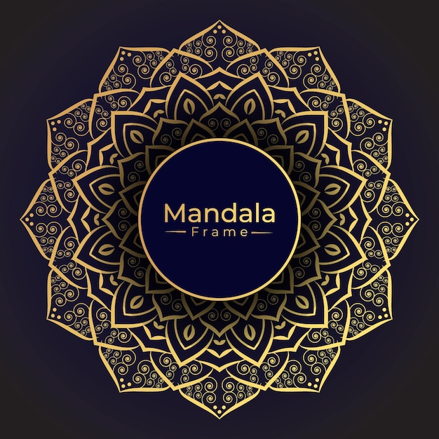 Fondo de mandala de lujo con marco