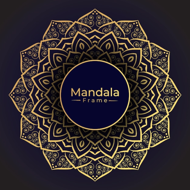 Fondo de mandala de lujo con marco